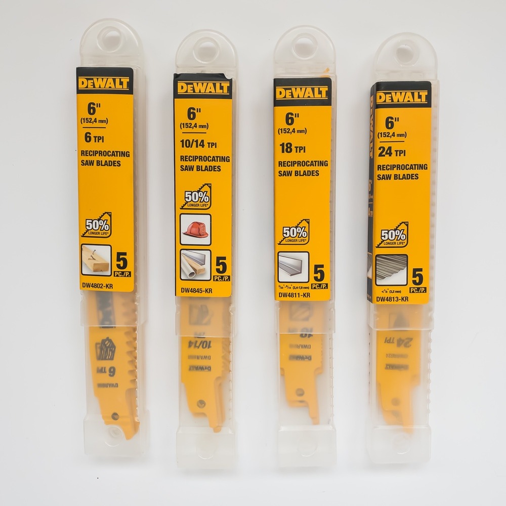 DeWALT Reciprocating Saw Blades 20PC 6in Yellow Wood Metal 6/10/18/24 TPI